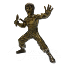 China-klassisches Kunstmetall bastelt lebensgroße Bronze Bruce Lee-Statuen für Verkauf